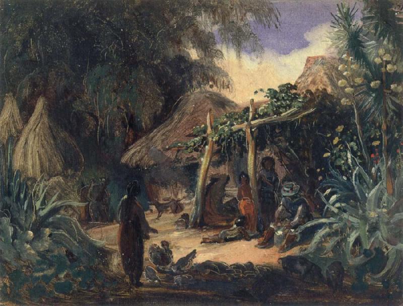 Johann Moritz Rugendas Indian Hut in the Village of Jalcomulco France oil painting art